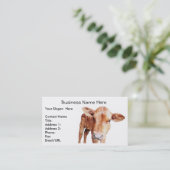 Rote Angus-Kuh-Visitenkarte-Schablone Visitenkarte (Stehend Vorderseite)