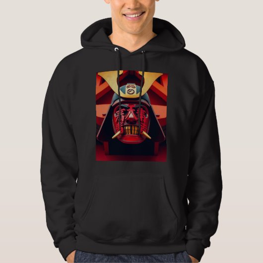 Rote Anime-Samurai-Maske Hoodie (Vorderseite)