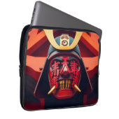 Rote Anime-Samurai-Maske Laptopschutzhülle (Vorne Rechts)