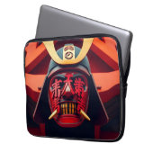 Rote Anime-Samurai-Maske Laptopschutzhülle (Vorderseite Links)
