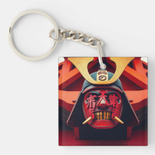 Rote Anime-Samurai-Maske Schlüsselanhänger