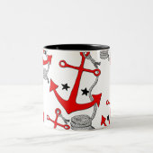 Rote Anker (für) Zweifarbige Tasse (Mittel)