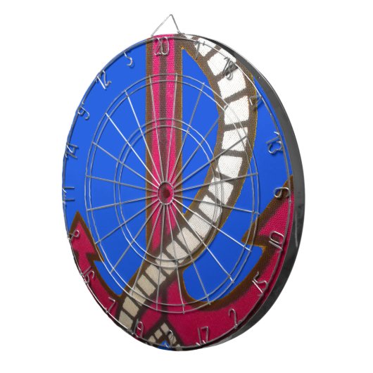 Rote Ankerkunst Print Dartscheibe (Vorderseite rechts)