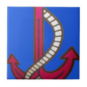 Rote Ankerkunst Print Fliese (Vorderseite)