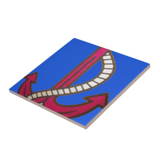 Rote Ankerkunst Print Fliese (Seite)