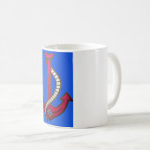Rote Ankerkunst Print Kaffeetasse (VorderseiteRechts)
