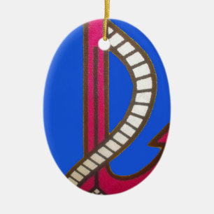 Rote Ankerkunst Print Keramik Ornament