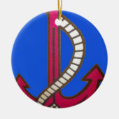 Rote Ankerkunst Print Keramik Ornament (Vorne)