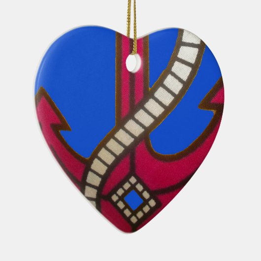 Rote Ankerkunst Print Keramikornament (Rechts)