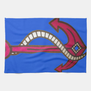 Rote Ankerkunst Print Küchentuch