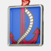 Rote Ankerkunst Print Ornament Aus Metall (Links)