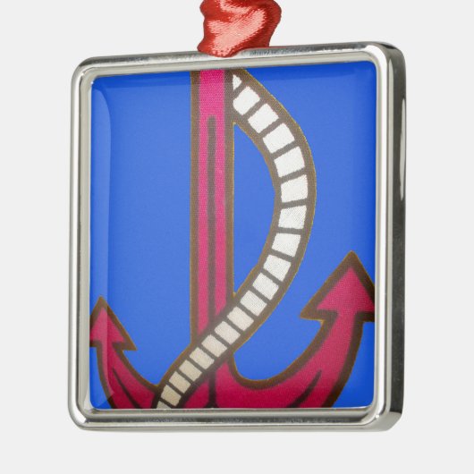 Rote Ankerkunst Print Ornament Aus Metall (Links)