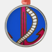 Rote Ankerkunst Print Ornament Aus Metall (Vorne)