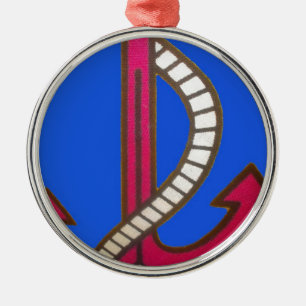 Rote Ankerkunst Print Ornament Aus Metall