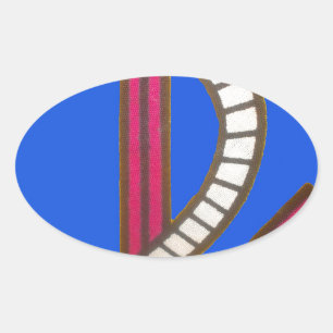 Rote Ankerkunst Print Ovaler Aufkleber