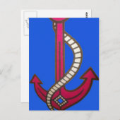 Rote Ankerkunst Print Postkarte (Vorne/Hinten)