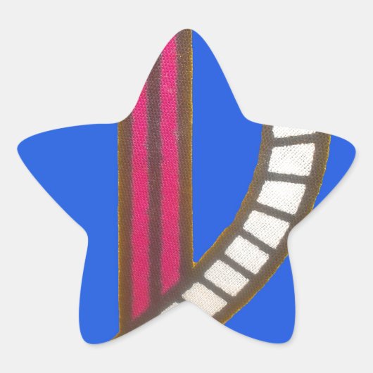 Rote Ankerkunst Print Stern-Aufkleber (Vorderseite)