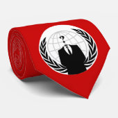 rote anonyme Krawatte w/logo (Gerollt)