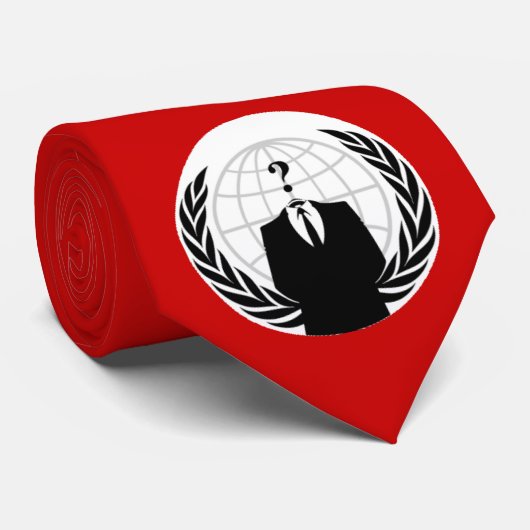 rote anonyme Krawatte w/logo (Gerollt)