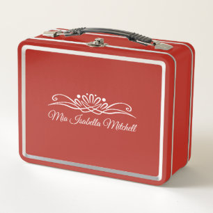 Rote anpassbare Metall-Lunchbox Metall Brotdose