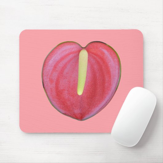 Rote Anthurium-Blume auf Mauspad gedruckt (Mit Mouse)