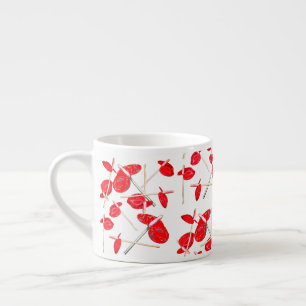 Rote Anthurium-Blumen Muster Kaffeetasse Espressotasse