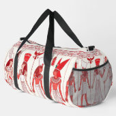 Rote antike Druck-Tasche Duffle Bag (Rechte Ecke)