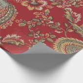 Rote Antike Französisch Textil Geschenkpapier (Ecke)