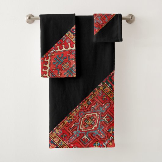 Rote Antike Orientalisch Persisch Badhandtuch Set (Insitu)