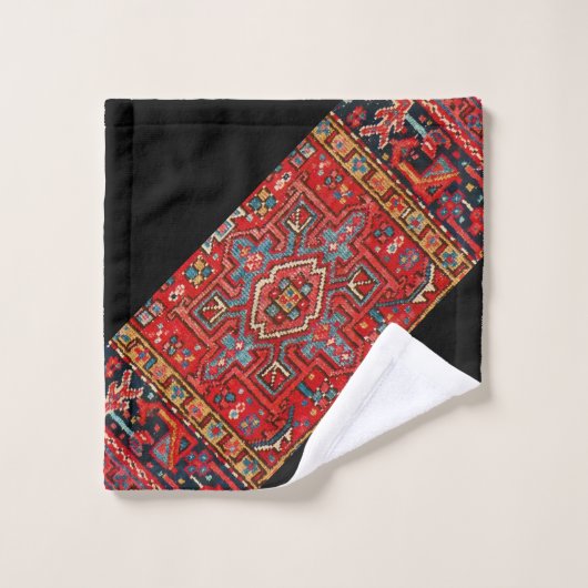 Rote Antike Orientalisch Persisch Badhandtuch Set (Waschlappen)