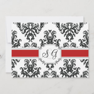 Rote Antique Elegante Hochzeit Einladung
