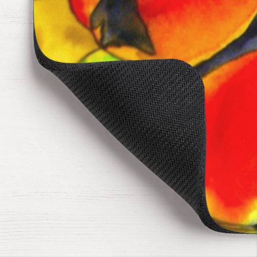 Rote Äpfel Aquarellfrucht Malerei Mousepad (Ecke)