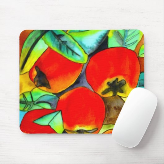 Rote Äpfel Aquarellfrucht Malerei Mousepad (Mit Mouse)