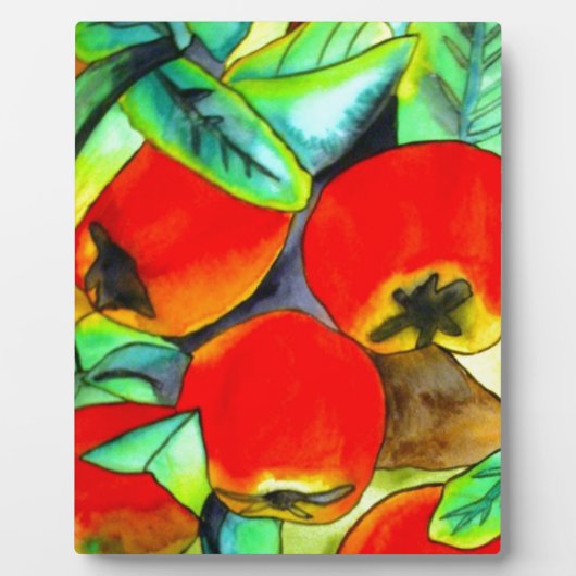 Rote Äpfel Aquarellmalerei Fotoplatte (Vorderseite)