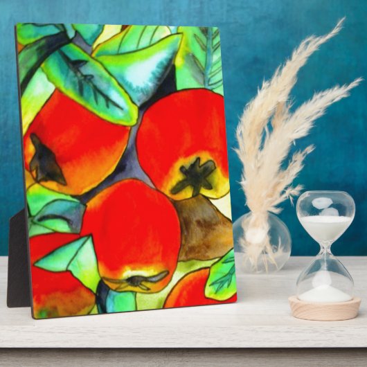 Rote Äpfel Aquarellmalerei Fotoplatte (Seite)