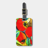 Rote Äpfel Aquarellmalerei Gepäckanhänger (Vorderseite vertikal)