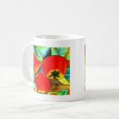 Rote Äpfel Aquarellmalerei Kaffeetasse (Vorderseite Links)