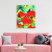 Rote Äpfel Aquarellmalerei Leinwanddruck (Insitu (Wohnzimmer))