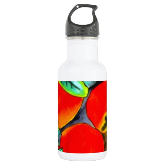 Rote Äpfel Aquarellmalerei Trinkflasche (Vorderseite)