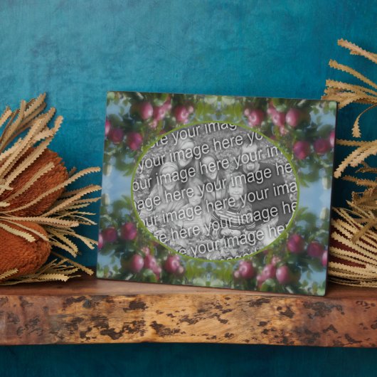 Rote Äpfel auf Bäumen ergänzen Ihr Foto Fotoplatte (Seite)