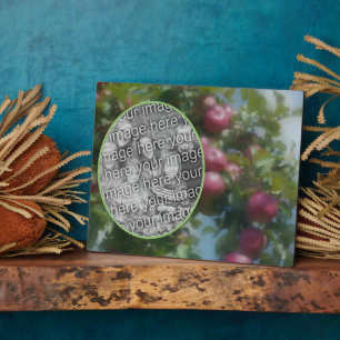 Rote Äpfel auf Baumgemälde hinzufügen Ihr eigenes  Fotoplatte