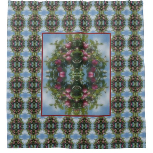 Rote Äpfel auf Baummalerei Abstrakt Duschvorhang (Vorderseite)