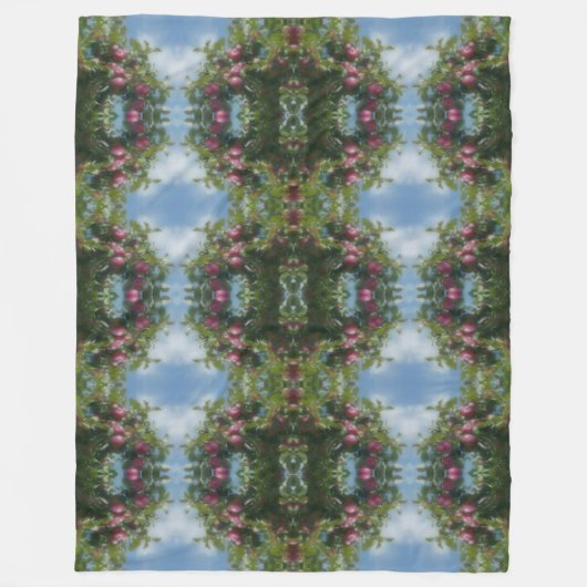 Rote Äpfel auf Baummalerei Abstrakt Fleecedecke (Vorderseite)