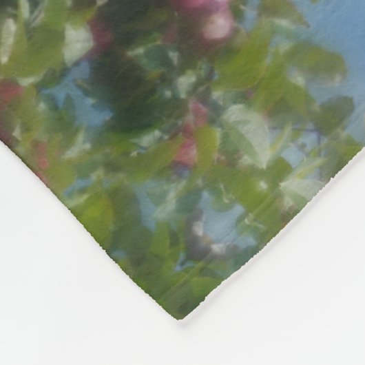 Rote Äpfel auf Baummalerei Abstrakt Fleecedecke (Ecke)