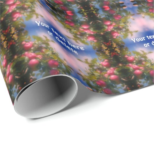 Rote Äpfel auf Baummalerei Abstrakt Personalisiert Geschenkpapier (Rolleneckpunkt)