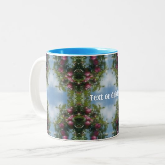 Rote Äpfel auf Baummalerei Abstrakt Personalisiert Zweifarbige Tasse (Vorderseite Links)