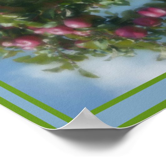 Rote Äpfel auf Baummalerei Abstrakt Poster (Ecke)