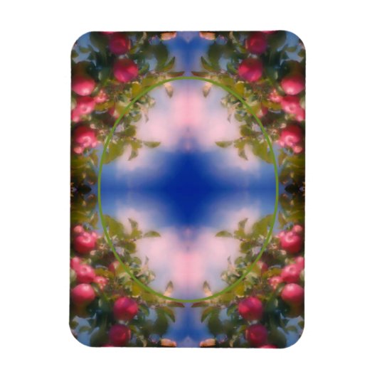 Rote Äpfel auf Baumrahmen hinzufügen Ihr Foto Magnet (Vertikal)