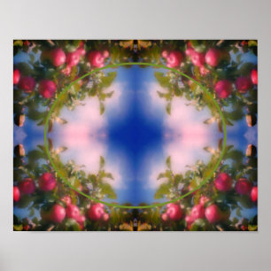 Rote Äpfel auf Baumrahmen hinzufügen Ihr Foto Poster