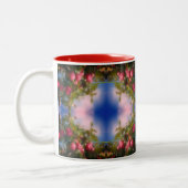 Rote Äpfel auf Baumrahmen hinzufügen Ihr Foto Zweifarbige Tasse (Links)